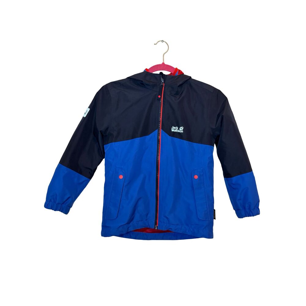 Jack Wolfskin Kids 3in1 System Jacket Blue Navy Hooded Fleece Waterproof Coat M